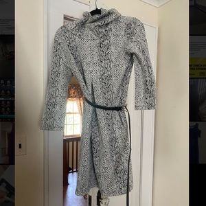 White and black turtle neck dress!